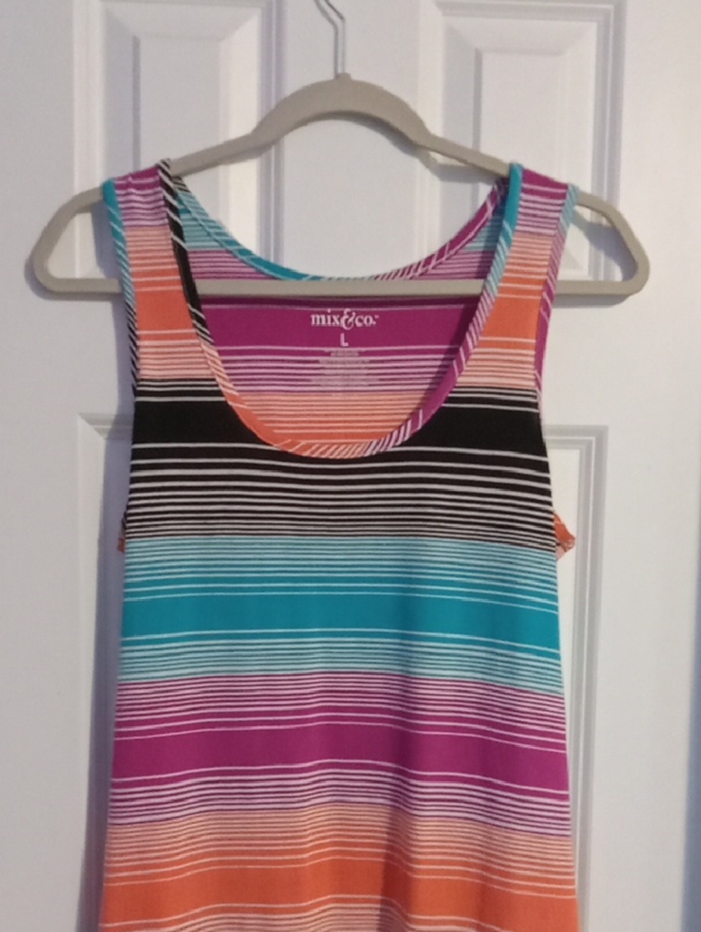 Sleeveless Striped Midi Dress — Multi-Color - Picture 2 of 4
